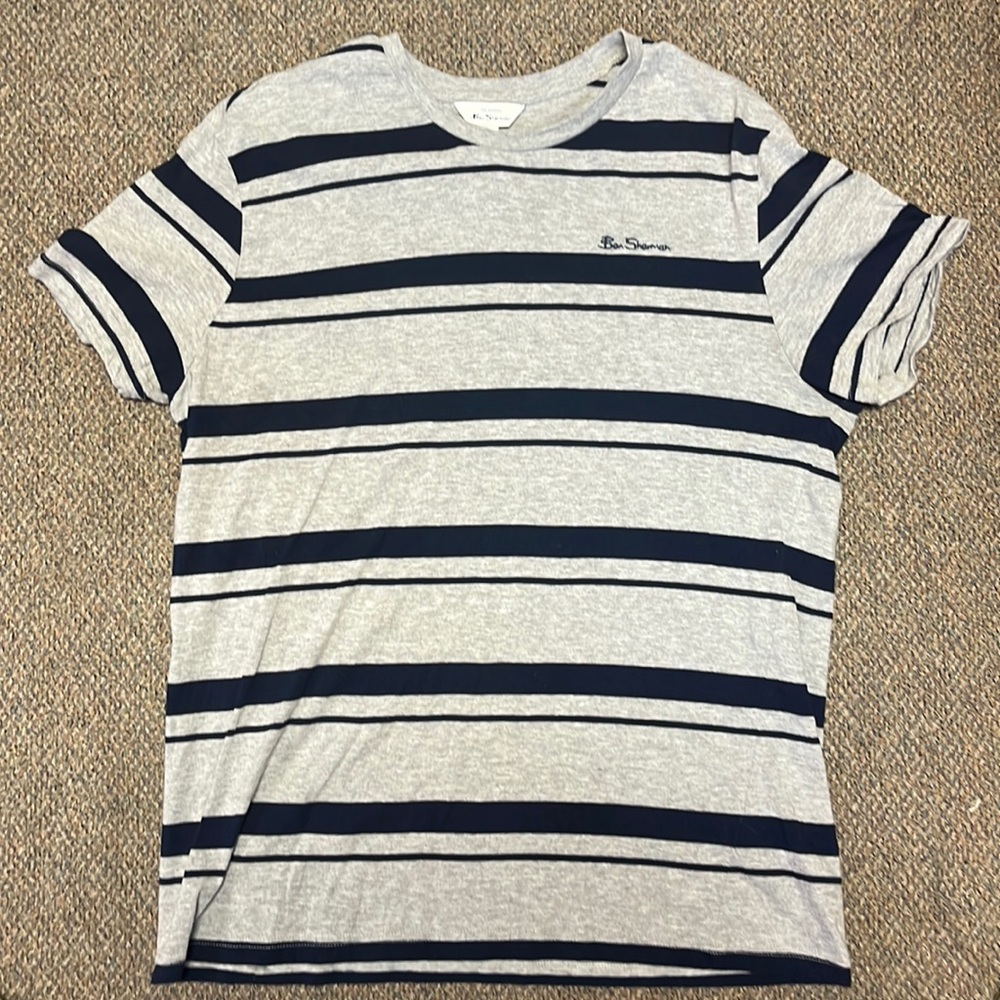 Ben Sherman dark blue/grey striped t shirt
